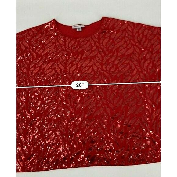 Cathy Daniels Women's Red Blouse Short Sleeve Print Business Size 3X - Picture 5 of 6